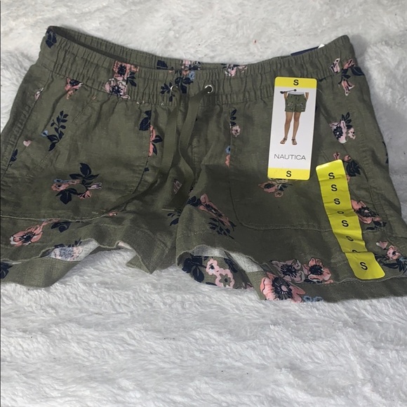 Nautica Pants - Nautica Green and Pink Cargo Shorts Relaxed Fit